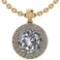 Certified 1.50 CTW Round Diamond 14K Yellow Gold Pendant