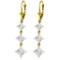 6.79 Carat 14K Solid Gold Cubic Zirconia Leverback Chandelier Earrings