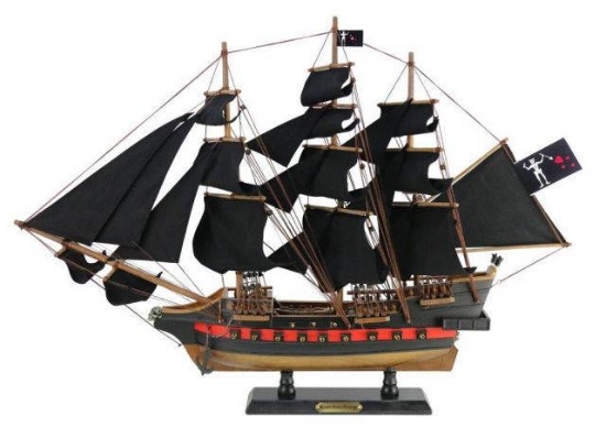 Wooden Blackbeards Queen Annes Revenge Black Sails Limited Model Pirate Ship 26in.