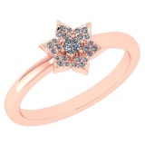 Certified .15 Ctw Diamond 14k Rose Gold Engagement Ring