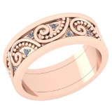Certified 0.12 Ctw Diamond VS/SI1 14K Rose Gold Band Ring Made In USA