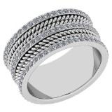Certified 1.08 Ctw Diamond VS/SI1 14K White Gold Band Ring Made In USA