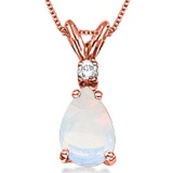 0.4 CARAT OPAL & 0.01 CTW DIAMOND 14KT SOLID RED GOLD PENDANT