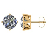 Certified 1.00 CTW Round Diamond 14K Yellow Gold Earring