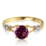 0.92 Carat 14K Solid Gold Kept Secrets Amethyst Diamond Ring