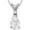 0.75 CARAT WHITE TOPAZ & 0.01 CTW DIAMOND 14KT SOLID WHITE GOLD PENDANT