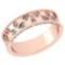 Certified 0.24 Ctw Diamond VS/SI1 14K Rose Gold Band Ring Made In USA