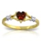 0.47 Carat 14K Solid Gold Rings Natural Diamond Garnet