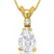 0.75 CARAT WHITE TOPAZ & 0.01 CTW DIAMOND 14KT SOLID YELLOW GOLD PENDANT