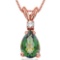 0.62 CARAT GREEN MYSTIC QUARTZ & 0.01 CTW DIAMOND 14KT SOLID RED GOLD PENDANT