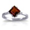 1.77 CTW 14K Solid White Gold Simlify And Enjoy Garnet Diamond Ring