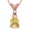 0.62 CARAT CITRINE & 0.01 CTW DIAMOND 14KT SOLID RED GOLD PENDANT