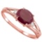 0.64 CARAT RUBY & 0.02 CTW DIAMOND 10KT SOLID RED GOLD RING