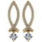 Certified .72 Ctw Diamond 14k Yellow Gold Halo Dangling Earring VS-SI2