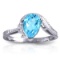 1.52 Carat 14K Solid White Gold Justify My Truth Blue Topaz Diamond Ring