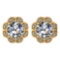 Certified .99 Ctw Diamond 14k Yellow Gold Halo Stud Earring VS-SI1