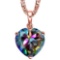 0.79 CARAT OCEAN BLUE MYSTICS QUARTZ 10K SOLID RED GOLD HEART SHAPE PENDANT