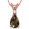 0.72 CARAT SMOKEY QUARTZ & 0.01 CTW DIAMOND 14KT SOLID RED GOLD PENDANT