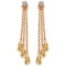 14K Solid Rose Gold Chandelier Earrings withDiamonds & Citrines