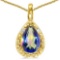 0.4 CARAT OCEAN BLUE MYSTICS QUARTZ & 0.01 CTW DIAMOND 14KT SOLID YELLOW GOLD PENDANT