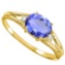 0.52 CARAT EGYPT BLUE TANZANITE & 0.02 CTW DIAMOND 10KT SOLID YELLOW GOLD RING