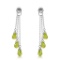 14K Solid White Gold Chandelier Earrings withDiamonds & Peridots