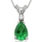 0.7 CARAT EMERALD & 0.01 CTW DIAMOND 14KT SOLID WHITE GOLD PENDANT