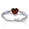 0.47 Carat 14K Solid White Gold Rings Natural Diamond Garnet