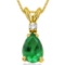 0.7 CARAT EMERALD & 0.01 CTW DIAMOND 14KT SOLID YELLOW GOLD PENDANT