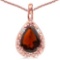 0.48 CARAT REDDISH GARNET & 0.01 CTW DIAMOND 14KT SOLID RED GOLD PENDANT