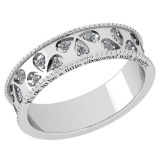 Certified 0.24 Ctw Diamond VS/SI1 14K White Gold Band Ring Made In USA