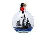 Black Barts Royal Fortune Model Ship in a Glass Bottle 4in.