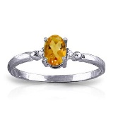 0.46 Carat 14K Solid White Gold Blast From Present Citrine Diamond Ring