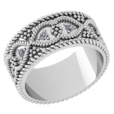 Certified 0.25 Ctw Diamond VS/SI1 14K White Gold Band Ring Made In USA