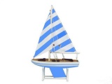 Wooden It Floats Blue Prince Model Sailboat 12in.