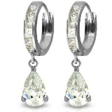 5.7 Carat 14K Solid White Gold Lover And Beloved Cubic Zirconia Earrings