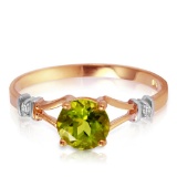 0.87 Carat 14K Solid Rose Gold Cathy Peridot Diamond Ring