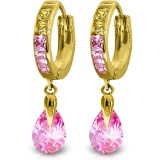 5.68 CTW 14K Solid Gold Pink Act Cubic Zirconia Earrings