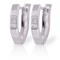 14K Solid White Gold Velvet Nights Huggie Earrings