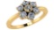 Certified 1.30 CTW Round Diamond 14K Yellow Gold Ring