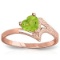 0.6 Carat 14K Solid Rose Gold Ring Natural Peridot