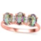 1.15 CTW MYSTIC GEMSTONE & GENUINE DIAMOND (4 PCS) 10KT SOLID RED GOLD RING