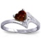 0.9 Carat 14K Solid White Gold Ring Natural Garnet