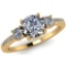 Certified 1.30 CTW Round Diamond 14K Yellow Gold Ring