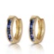 1.3 Carat 14K Solid Gold Hoop Earrings Natural Sapphire