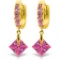 7.58 CTW 14K Solid Gold Marlena Pink Zirconia Earrings