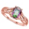 0.75 CARAT MYSTIC QUARTZ & 0.04 CTW DIAMOND 14KT SOLID RED GOLD RING