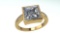 Certified 1.10 CTW Princess Diamond 14K Yellow Gold Ring