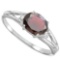 0.66 CARAT GARNET & 0.02 CTW DIAMOND 10KT SOLID WHITE GOLD RING