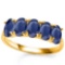 3.03 CTW GENUINE BLACK SAPPHIRE 10KT SOLID YELLOW GOLD RING